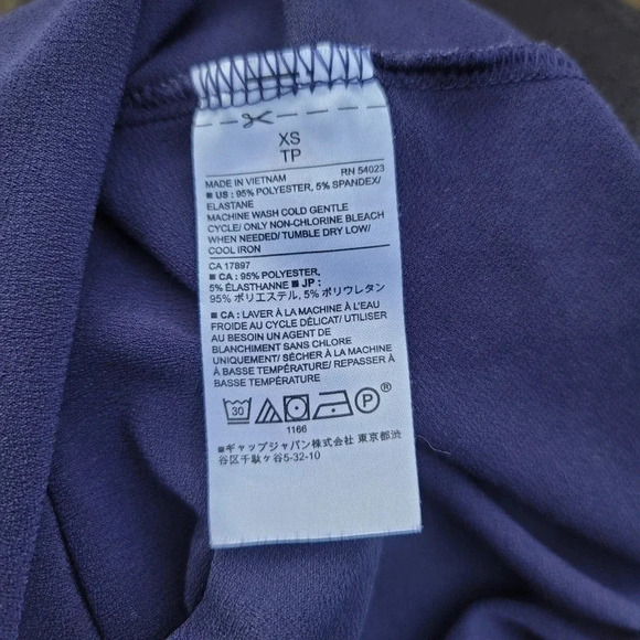 Banana Republic Navy Stretch Top Shirt Blouse Vell Sleeve Short Boho XS - Picture 3 of 6